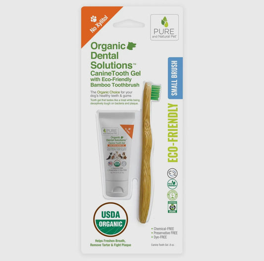 Tooth Gel and Bamboo Toothbrush For Small Dogs - Organic