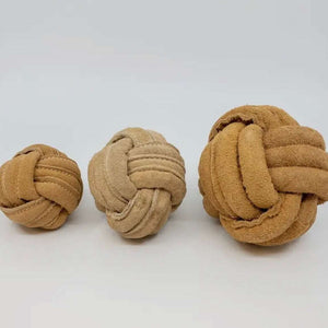 Huggle-Hide® Natural Leather Ball Dog Toy