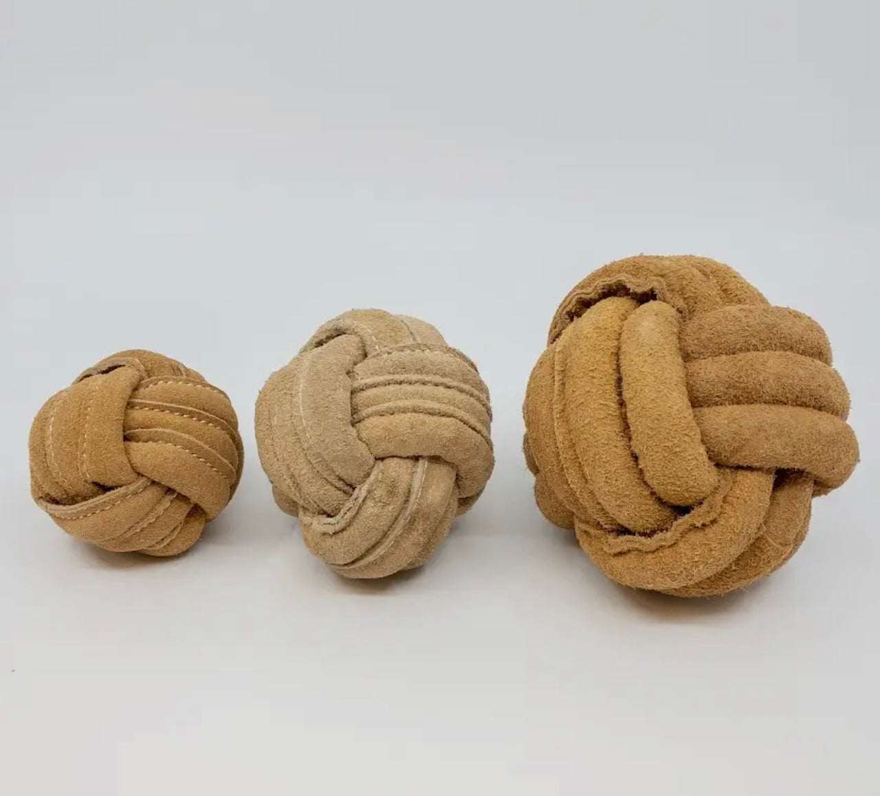 Huggle-Hide® Natural Leather Ball Dog Toy