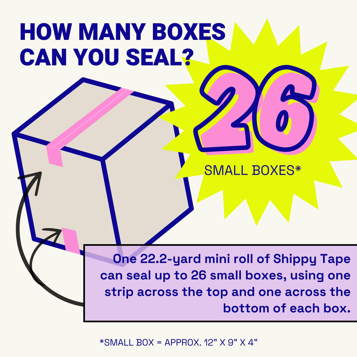Blue Checkered Packing Tape – 22.2 Yard Mini Roll with Pink Dispenser