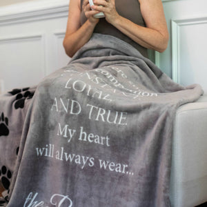 Pawprints Left By You Sympathy Pet Loss Hugs Blanket