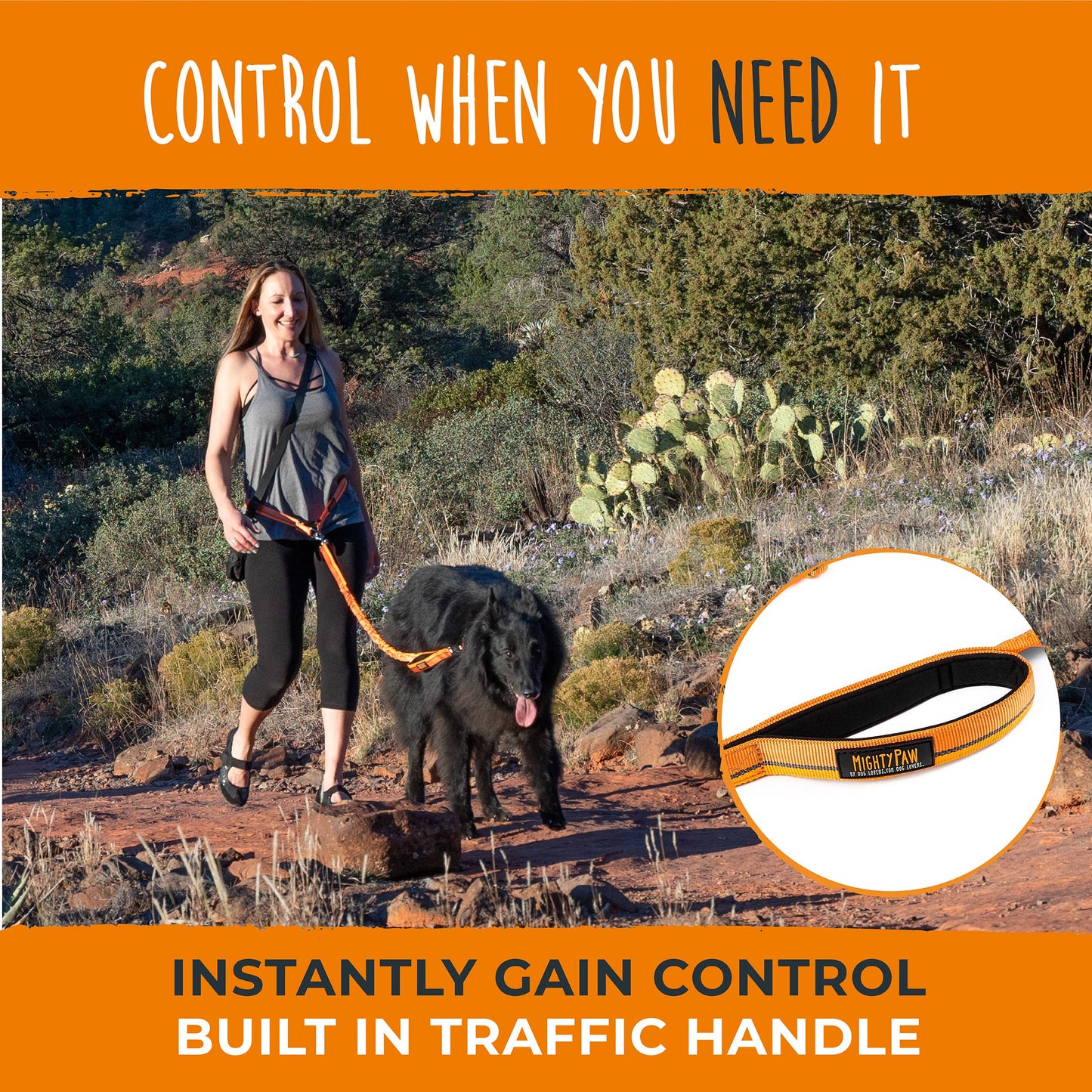 🏃♂️ Mighty Paw Hands-Free Bungee Leash Set 2.0