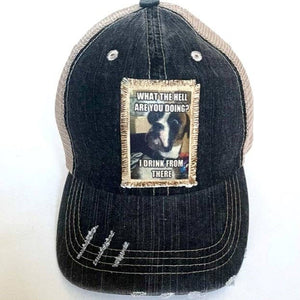 WHAT THE HECK ARE YOU DOING? Distressed Trucker Hat – Adjustable Back