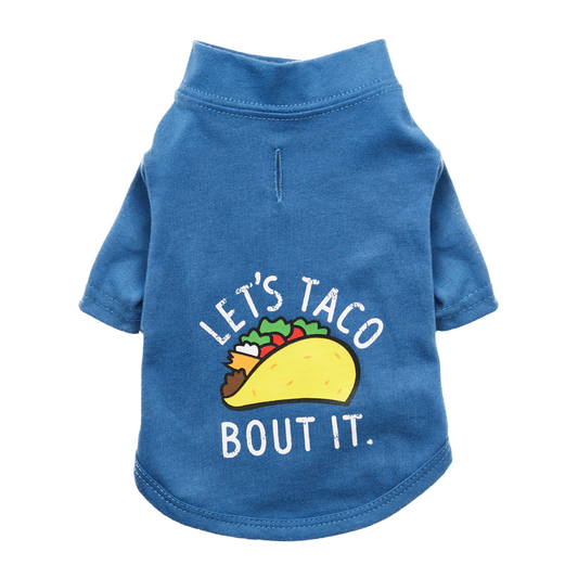 🌮🐾 “Let’s Taco Bout It” Cotton Dog Tee – The Cutest Taco Tuesday Essential