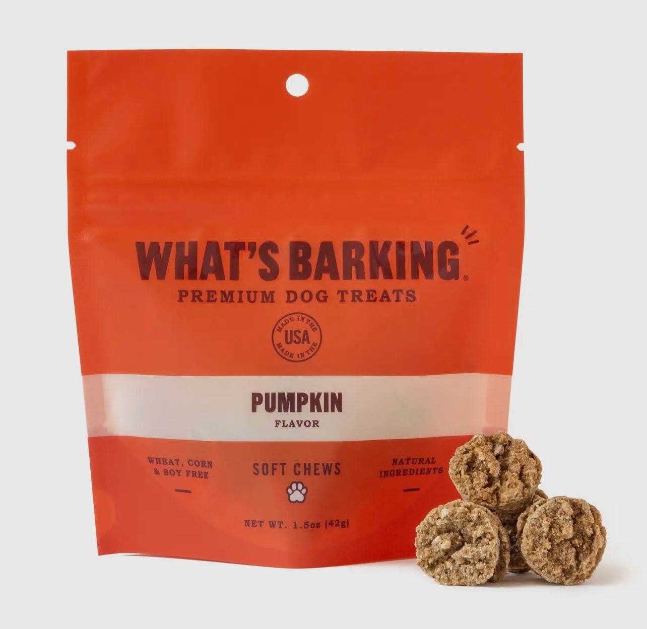 Pumpkin Soft Chew Dog Treats,
1.5 oz