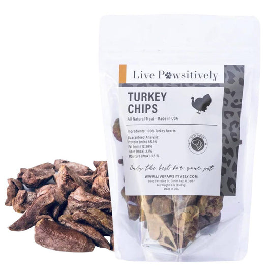 Freeze Dried Turkey Hearts, treat for dogs 3OZ