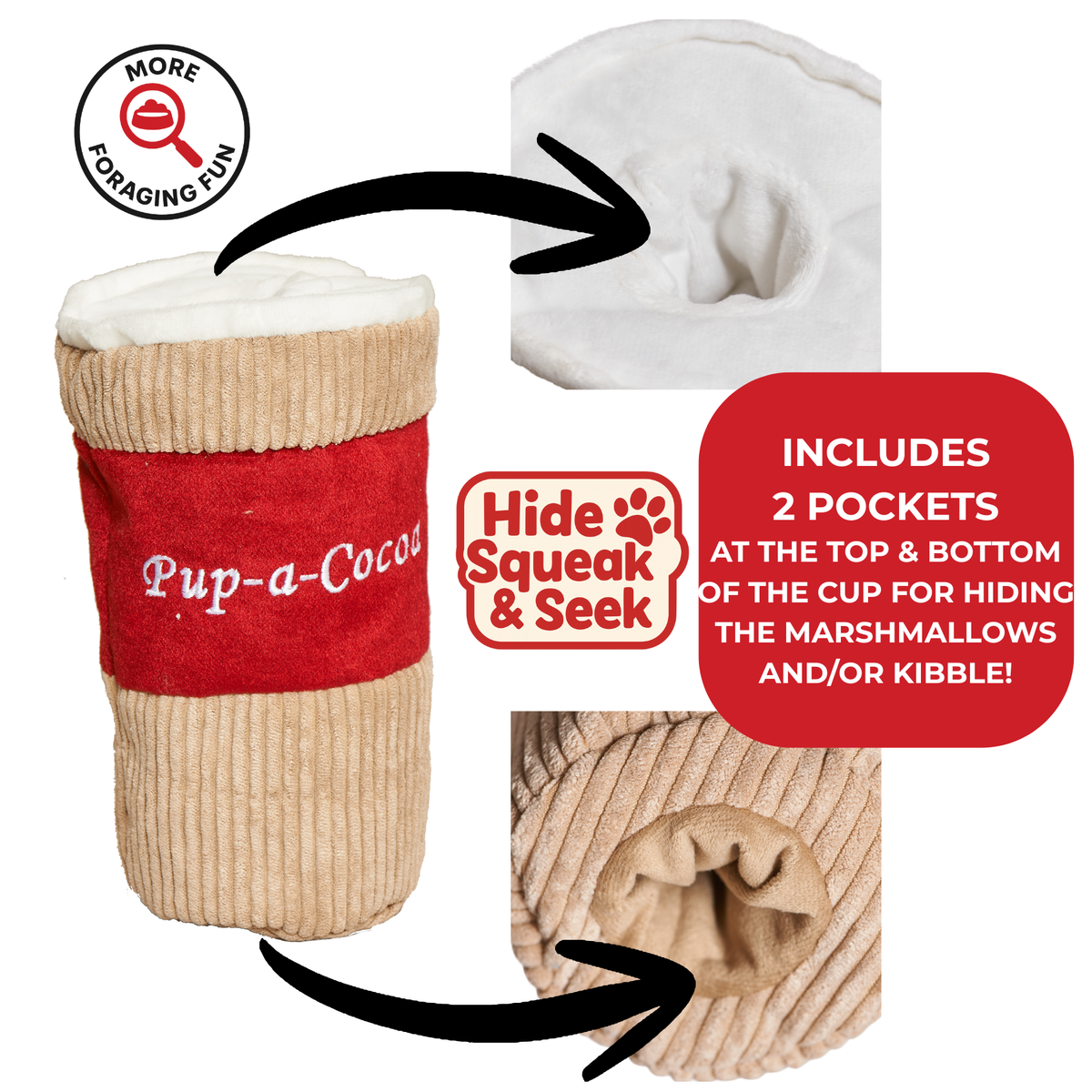 ☕🐾 HuggleSnuffles Pup-a-Cocoa Enrichment Toy