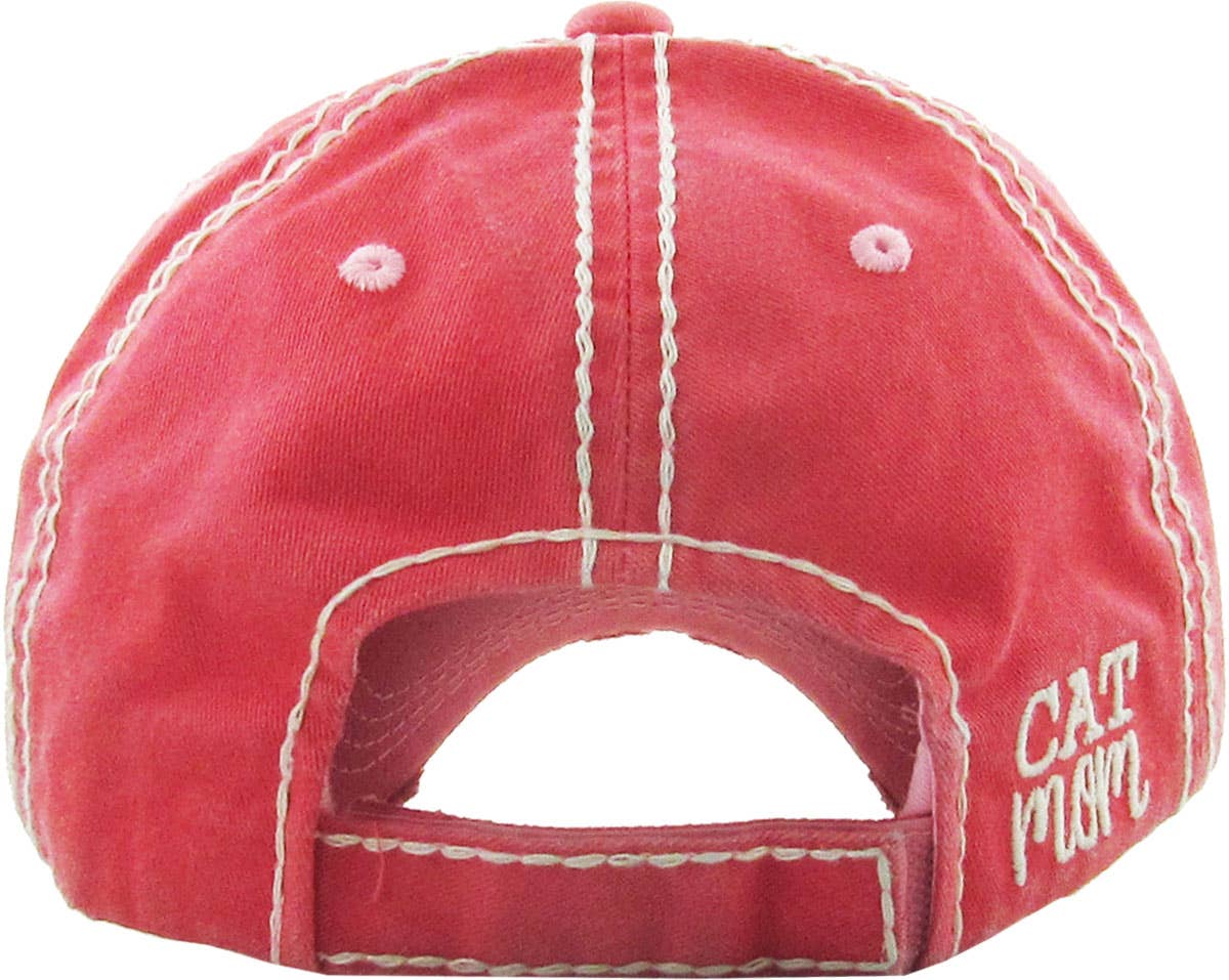 🐈💖🧢CAT MOM Washed Vintage Ball Cap