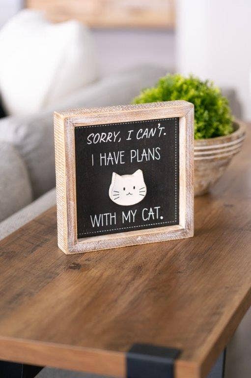 (SORRY) PETS Reversible Wood Sign