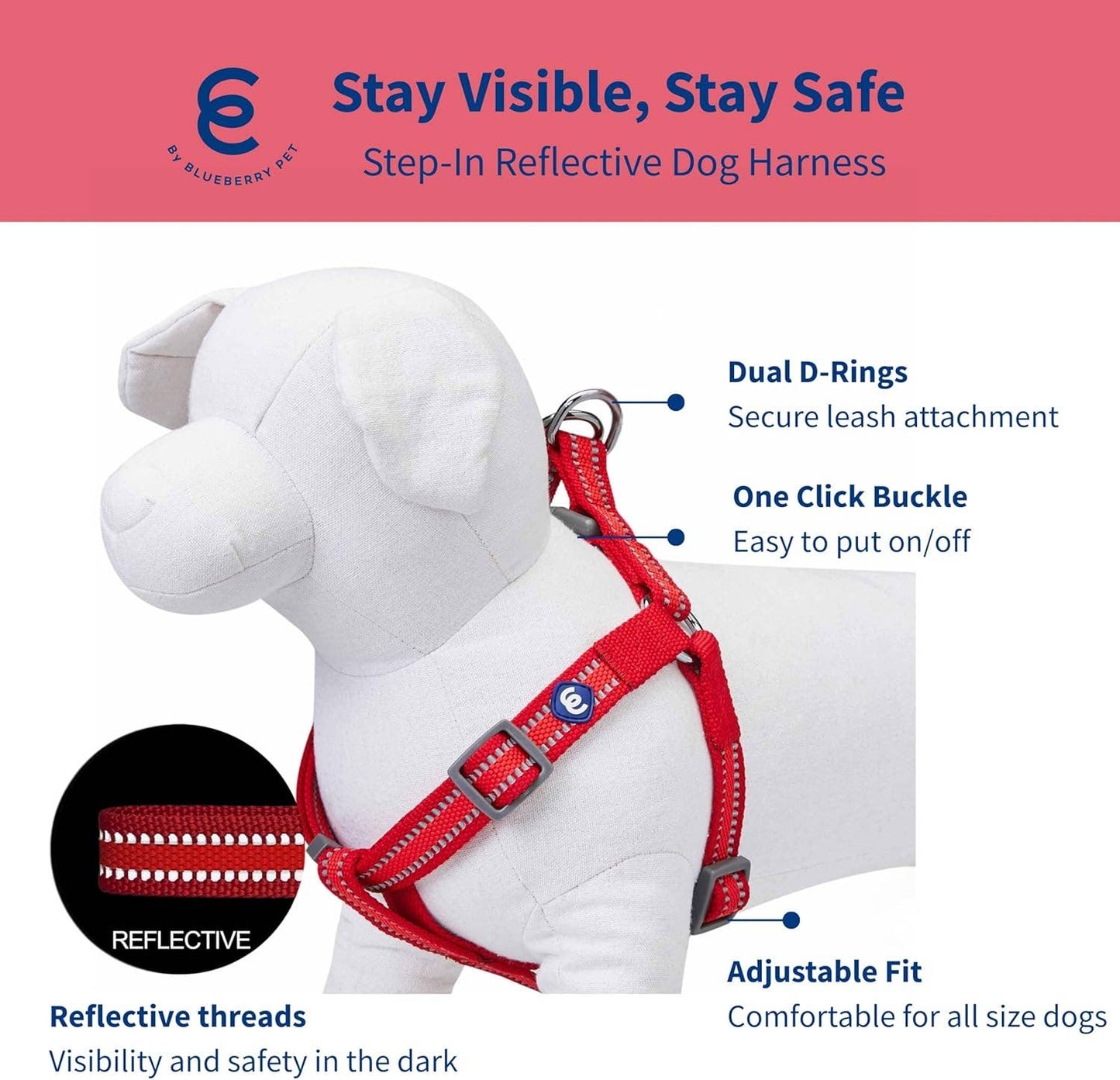 🐾🌙Essentials Reflective Matching Dog Harness & Leash Set