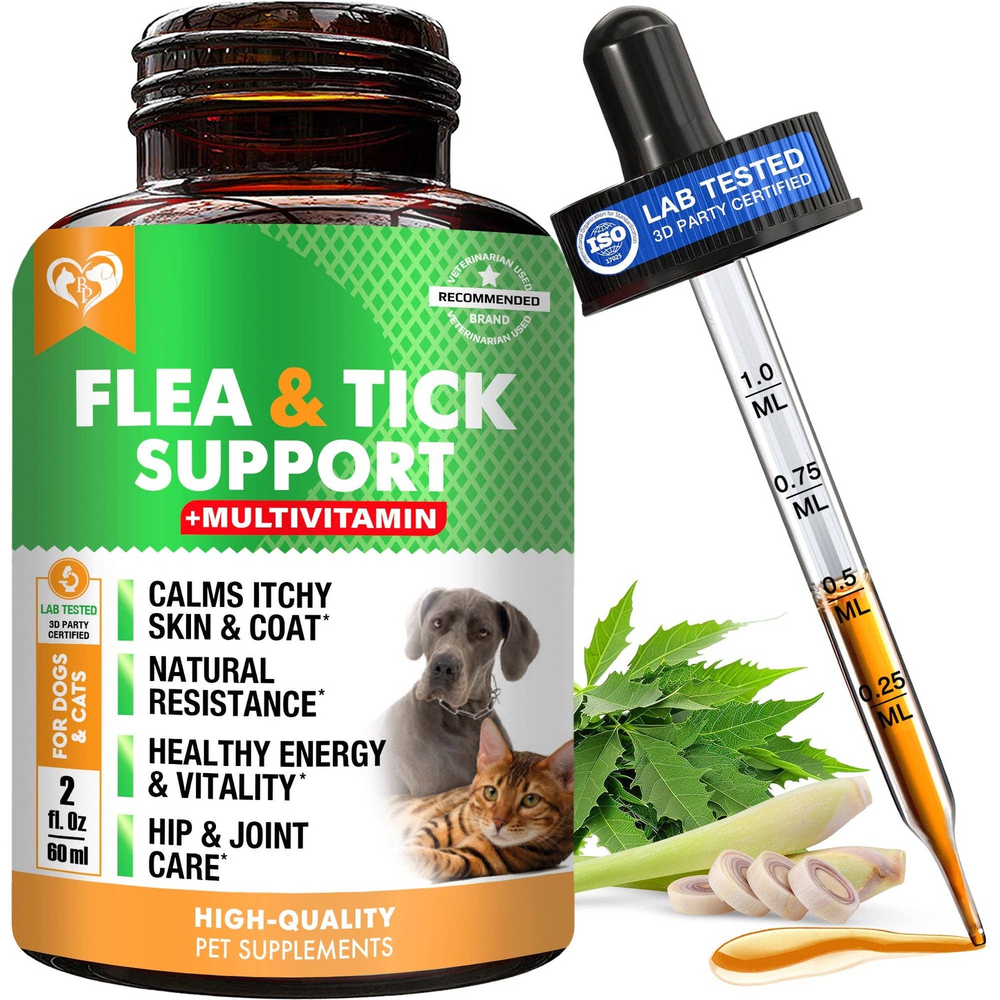 🌿🐾 Herbal Wellness Oral Drops for Dogs & Cats Flea & Tick Support