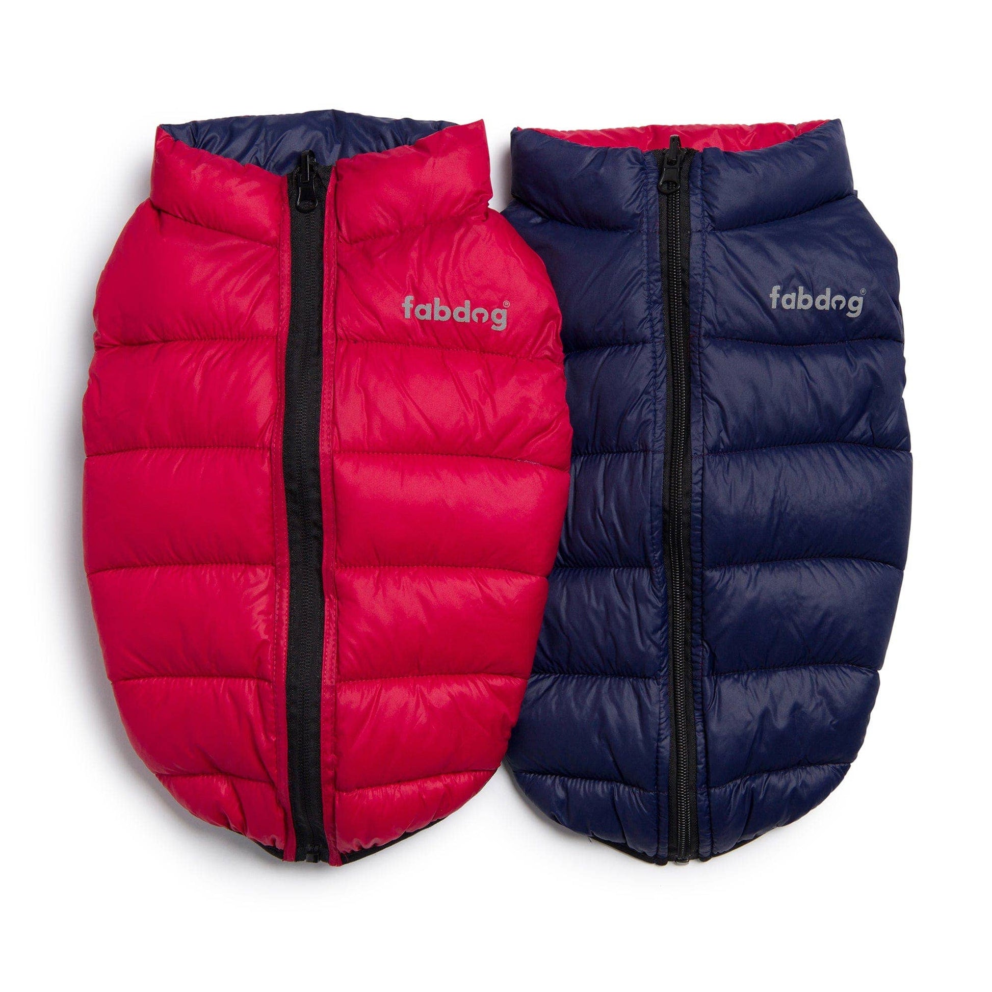 ❄️🐾 Pack N’ Go Reversible Puffer – Red & Navy