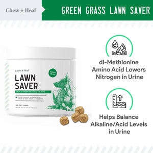 Chew + Heal Grass Saver Chews For Dogs| Dog Urine Grass Saver| 120 Soft Chews