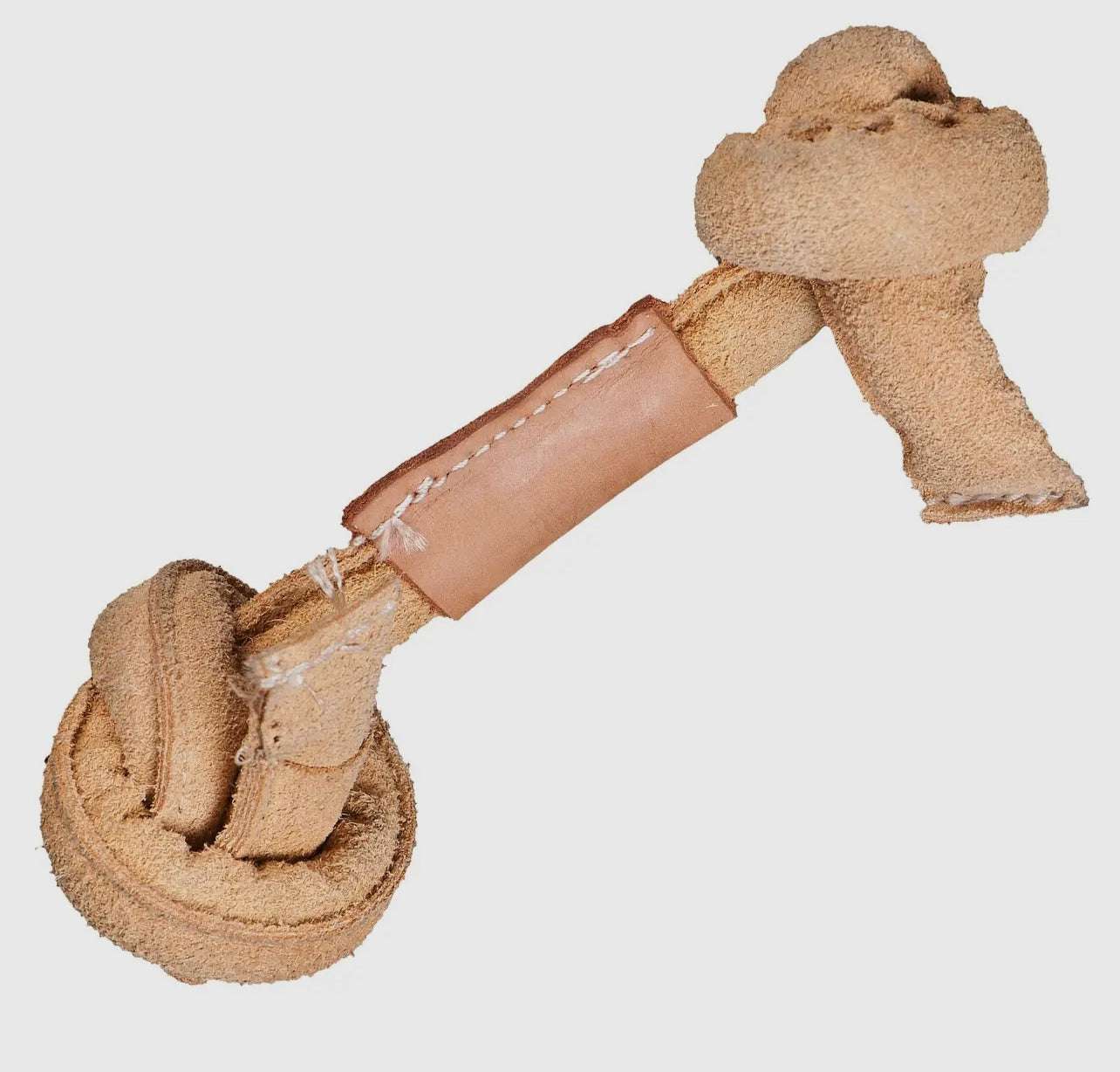 Huggle-Hide® Natural Leather Knotted Bone Dog Toy