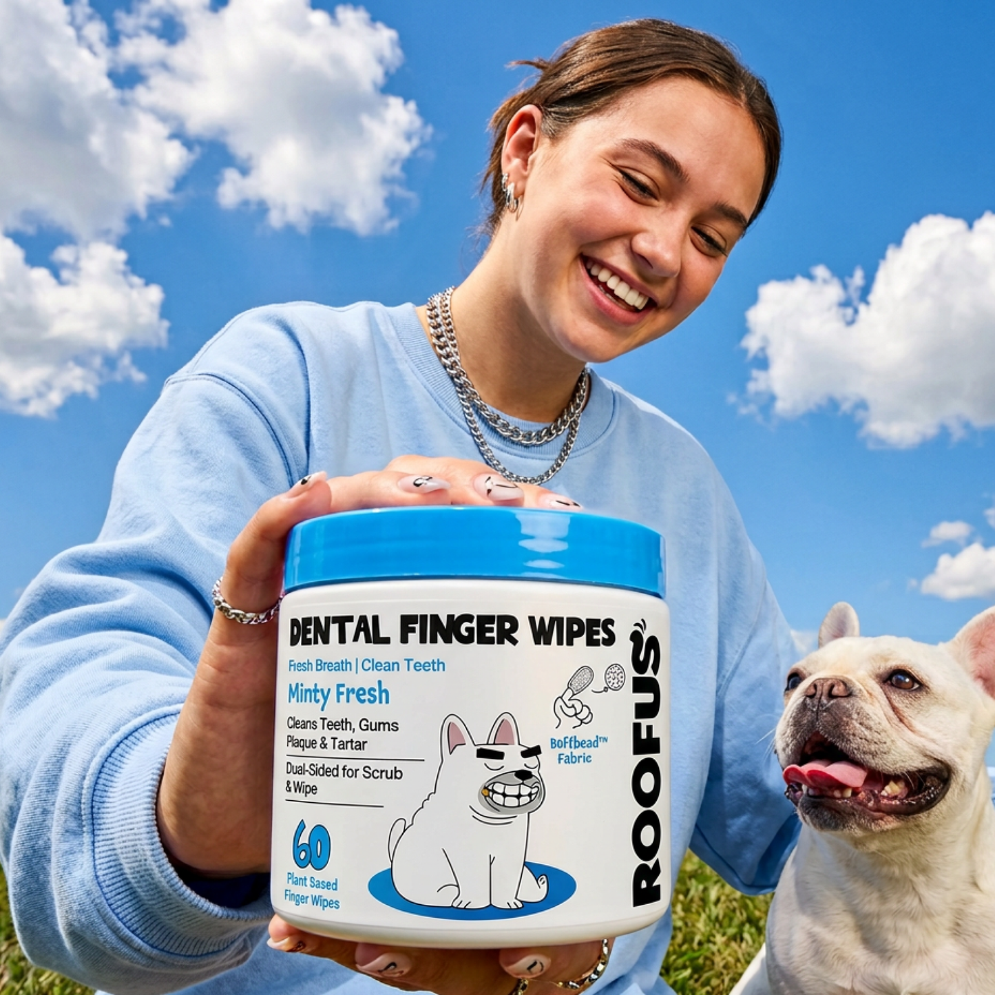 🦷🌿🐾 ROOFUS Dental Wipes – Mint (60ct)