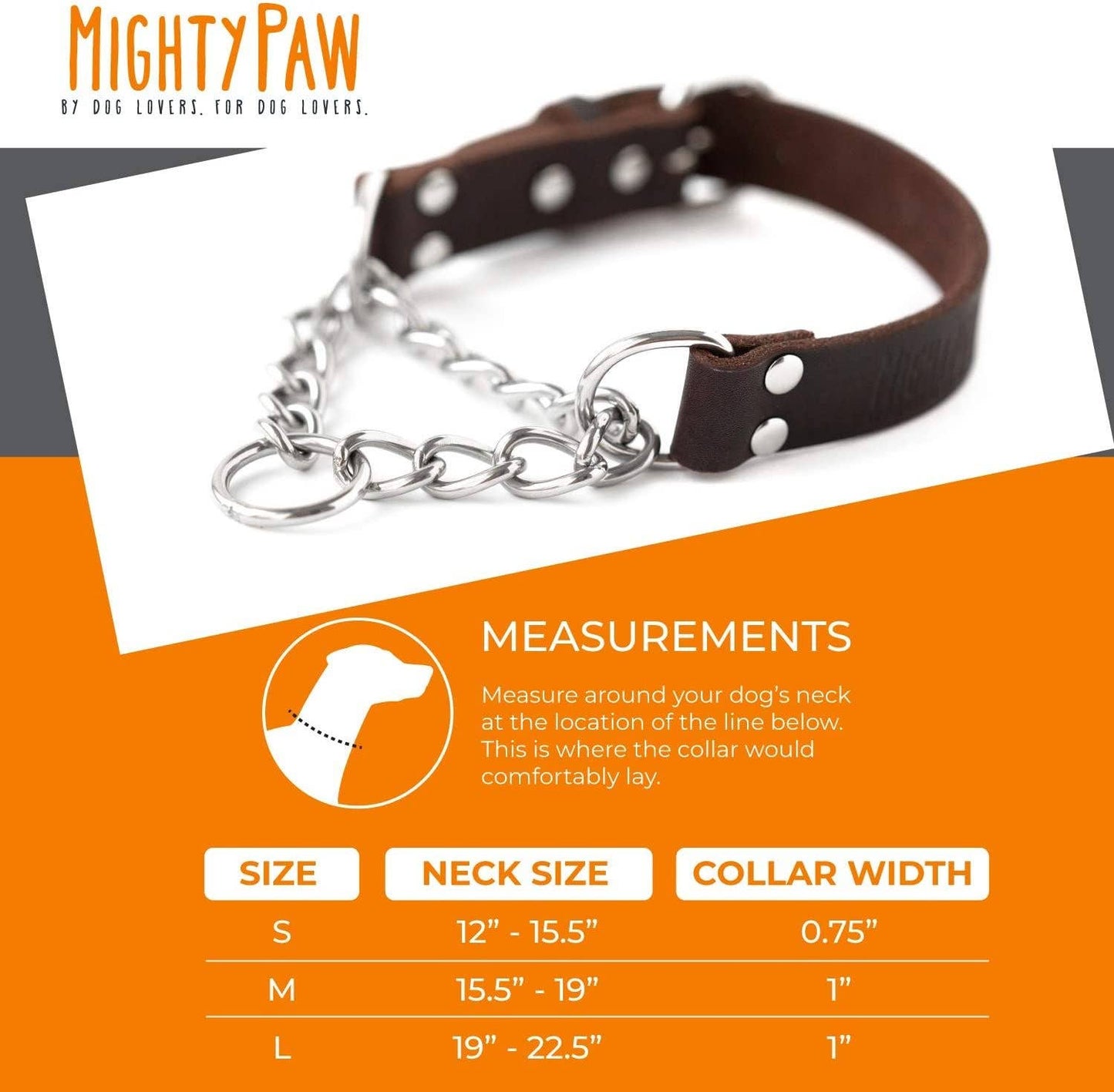 🐕 Martingale Dog Collar – Premium Leather & Stainless Steel Training Collar 🖤✨