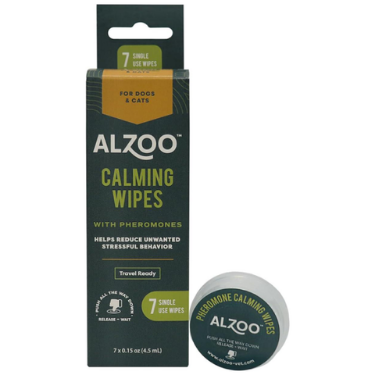 🐶🐱💚ALZOO Calming Wipes with Pheromones for Dogs & Cats, 7ct
