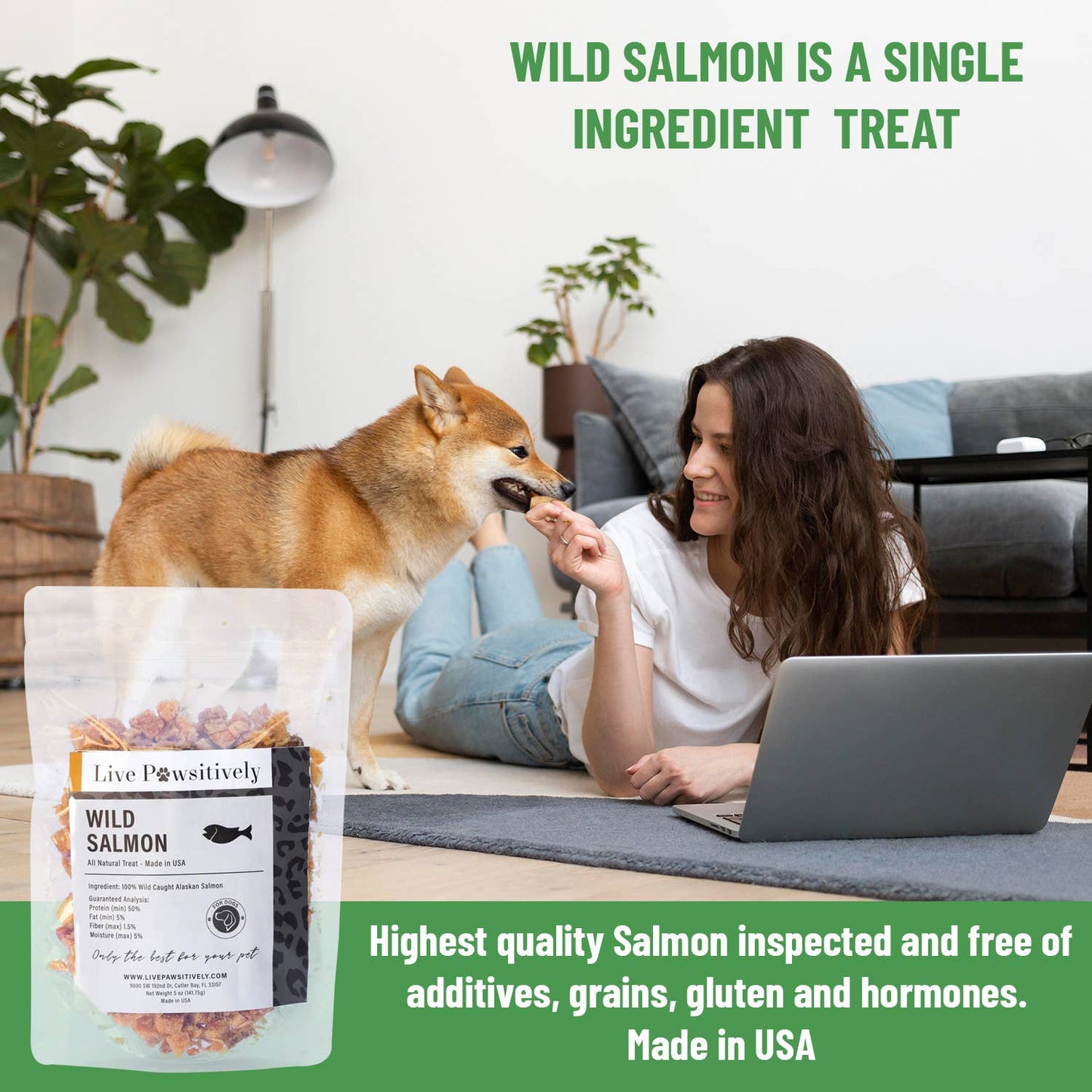 🐟 Dried Salmon Cat & Dog Treats – Single Ingredient, Healthy & Made in the USA