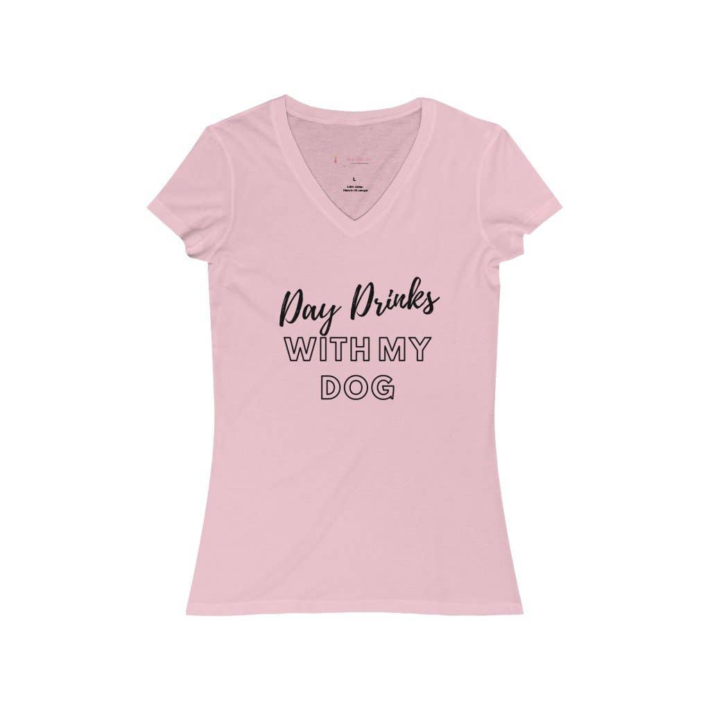 Day Drinks with My Dog V-Neck Tee