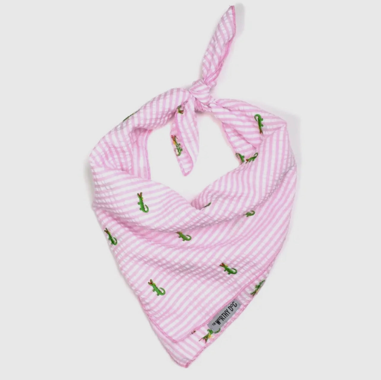 Pink Stripe Alligator Bandana