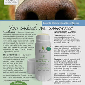 Nose Rescue Moisturizing Balm For Dogs - Organic - Unscented