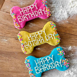 Colorful Confetti Happy Birthday bone treats