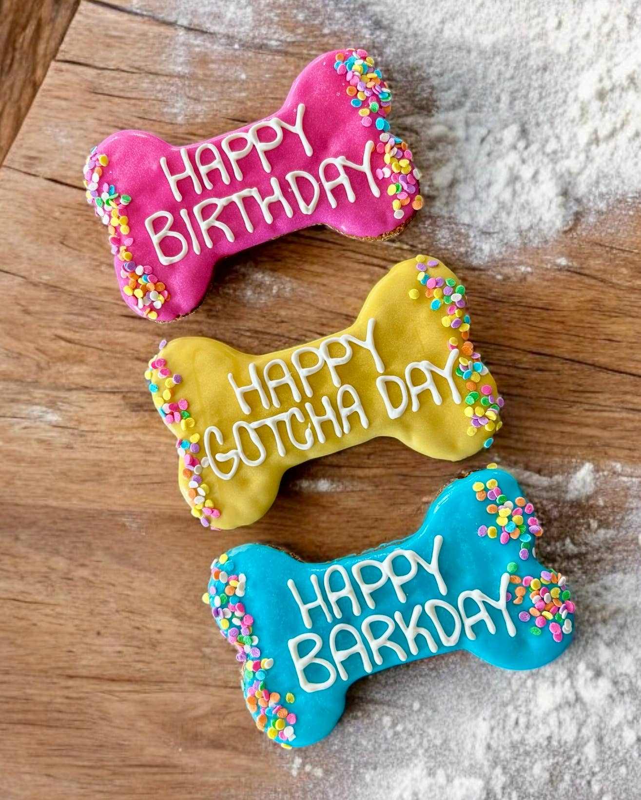 Colorful Confetti Happy Birthday bone treats