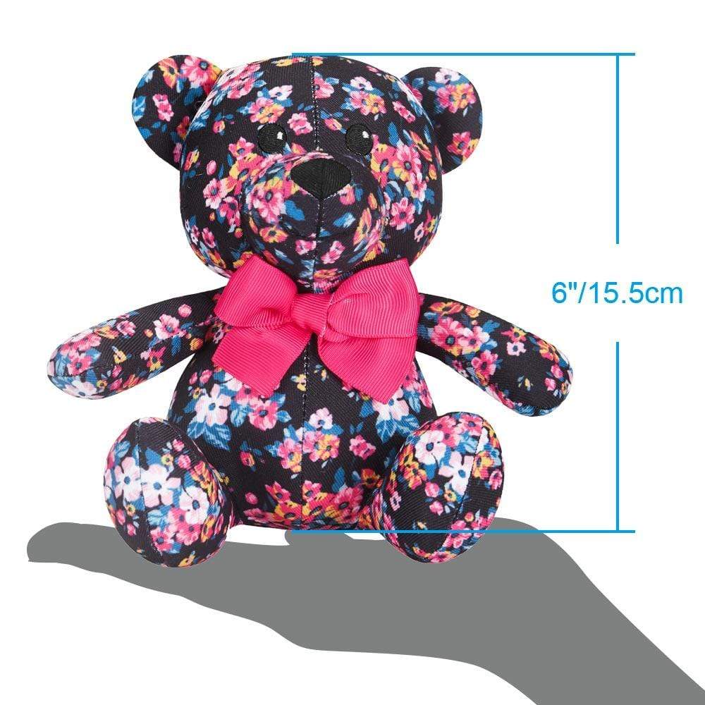 3 Colors, 6" Made Well Floral Print Bear Dog Toy