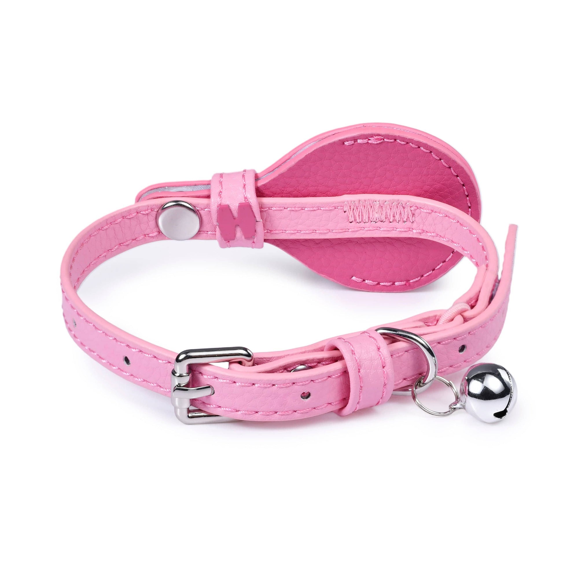 ✨🐱 Silver‑Powered Microfiber Vegan Leather AirTag Cat Collar