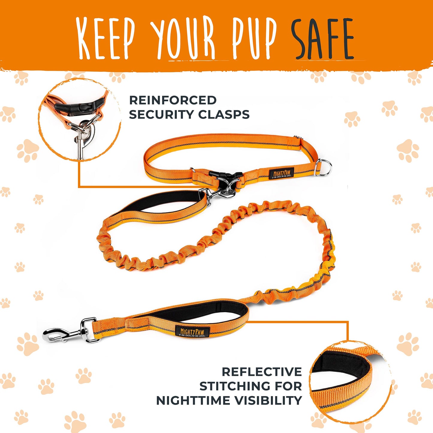 🏃♂️ Mighty Paw Hands-Free Bungee Leash Set 2.0