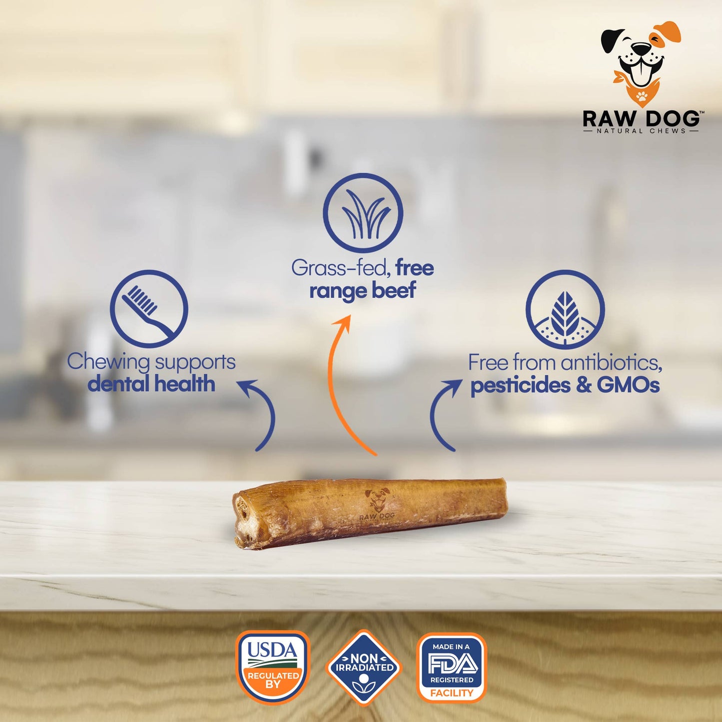🦴🐄 Monster Bully Sticks – 6" (3 Pack) Premium Beef Pizzle Dog Chews