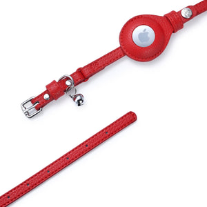 ✨🐱 Silver‑Powered Microfiber Vegan Leather AirTag Cat Collar