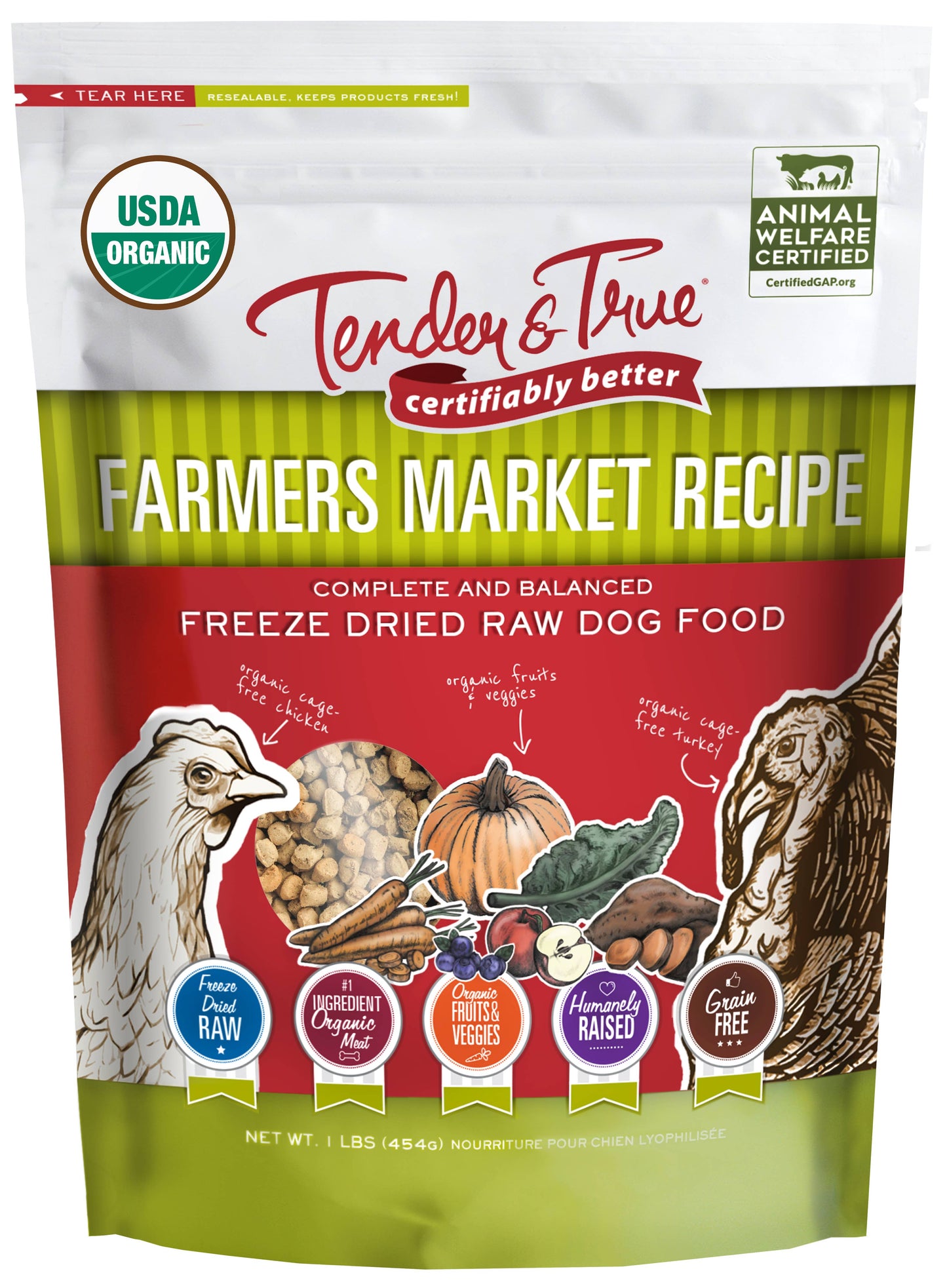 USDA Organic Farmers Market Recipe Freeze Dry Raw Dog Food