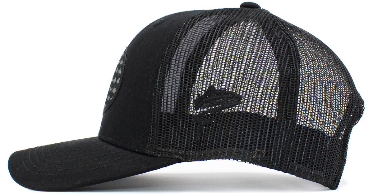 🎣🧢USA Fish Flag Mesh Back Ballcap