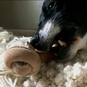 Huggle-Hide Natural Leather Knotted Toy