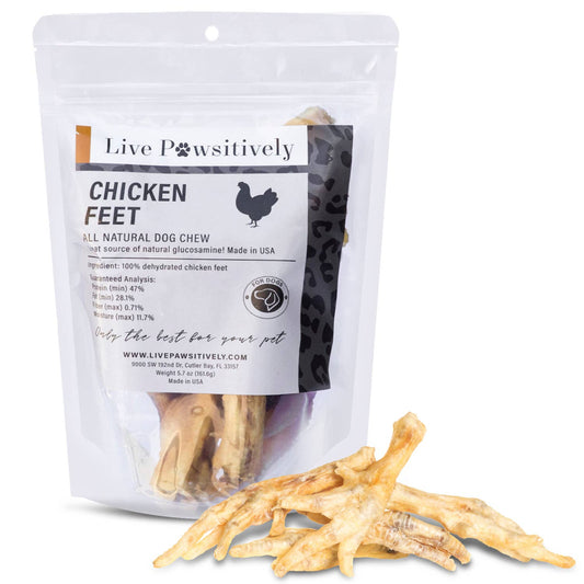 🐔🐾 Live Pawsitively Chicken Feet – Natural Single-Ingredient Dog Chews (10-pk)