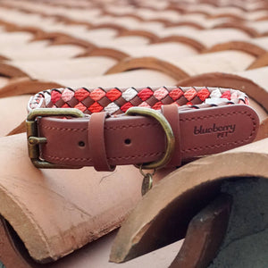 Braided Full Grain Leather Dog Collar