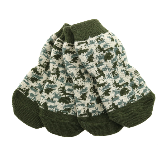 Non-Skid Dog Socks - Green Camo