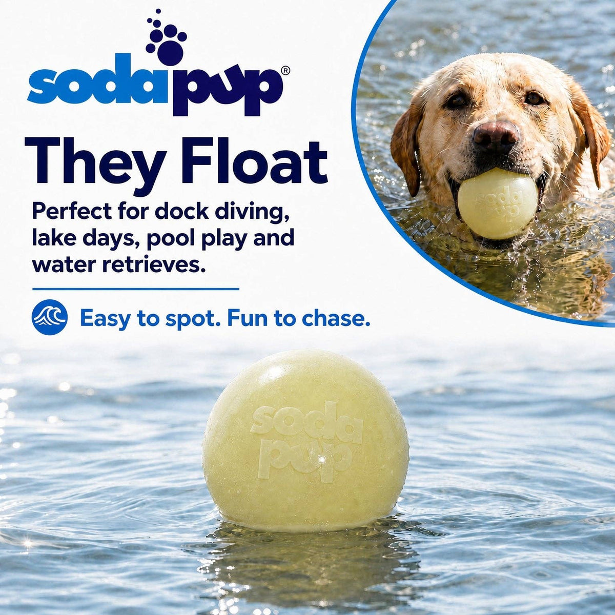 ✨🐶SodaPup Glow in the Dark Glitter Ball 2-Pack – Soft Fetch & Treat Dispensing Dog Toys