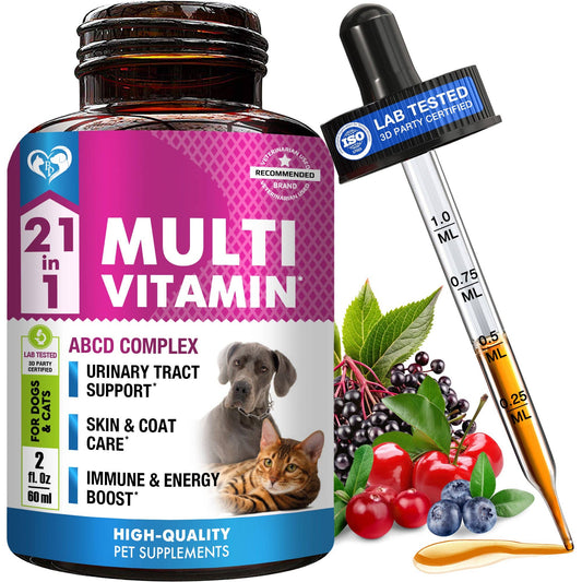 🐾✨ 21-in-1 Liquid Multivitamin for Dogs & Cats
