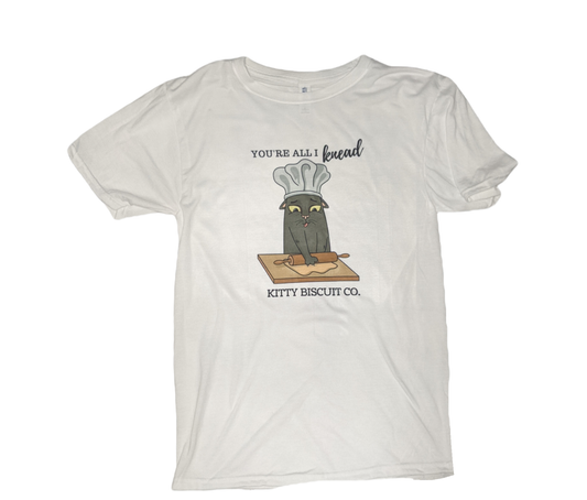 👕🐱 Kitty Biscuit Co, Funny Kneading Bakery Cat Tee