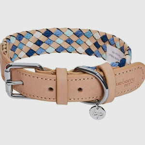 Braided Full Grain Leather Dog Collar