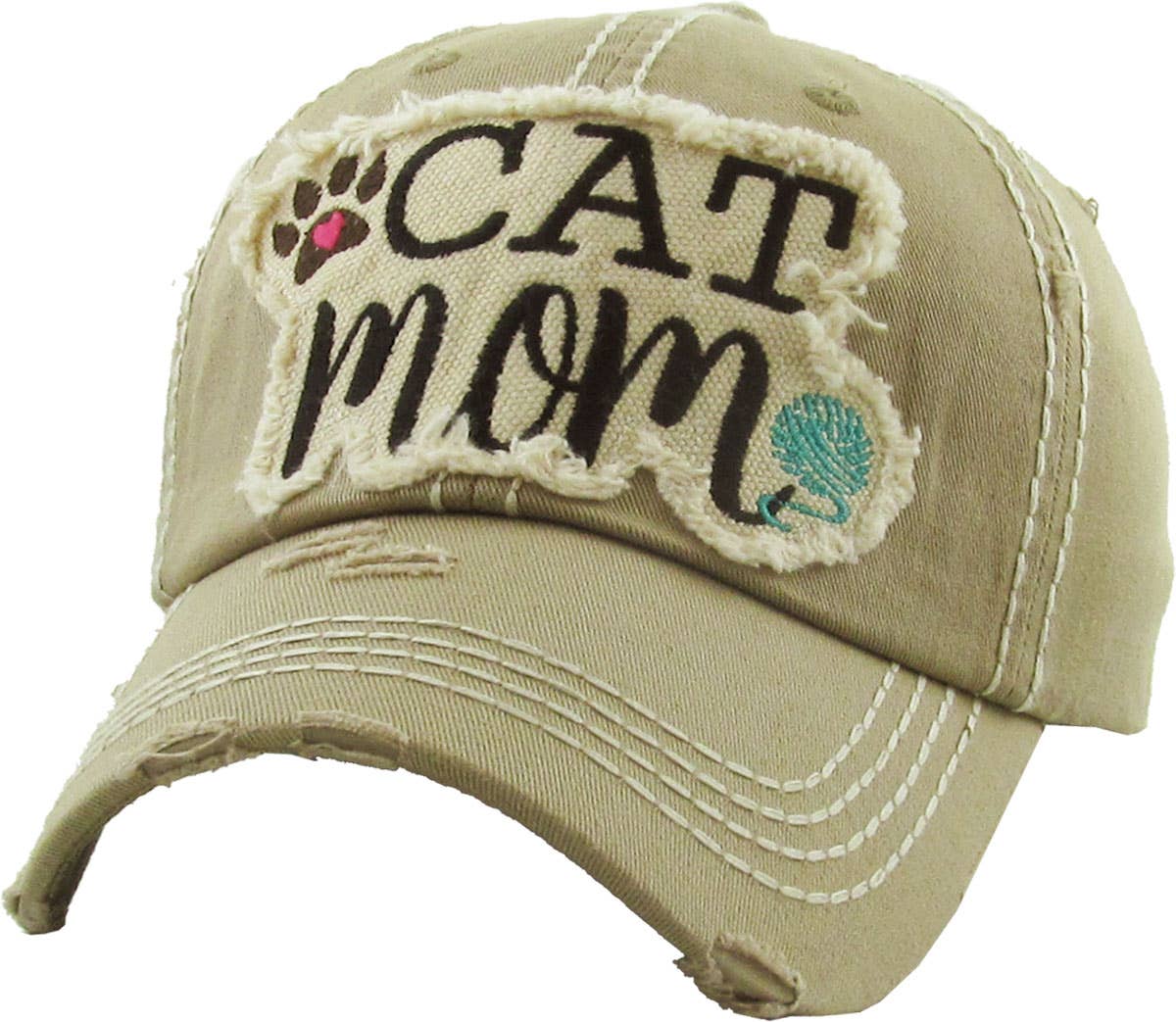 🐈💖🧢CAT MOM Washed Vintage Ball Cap