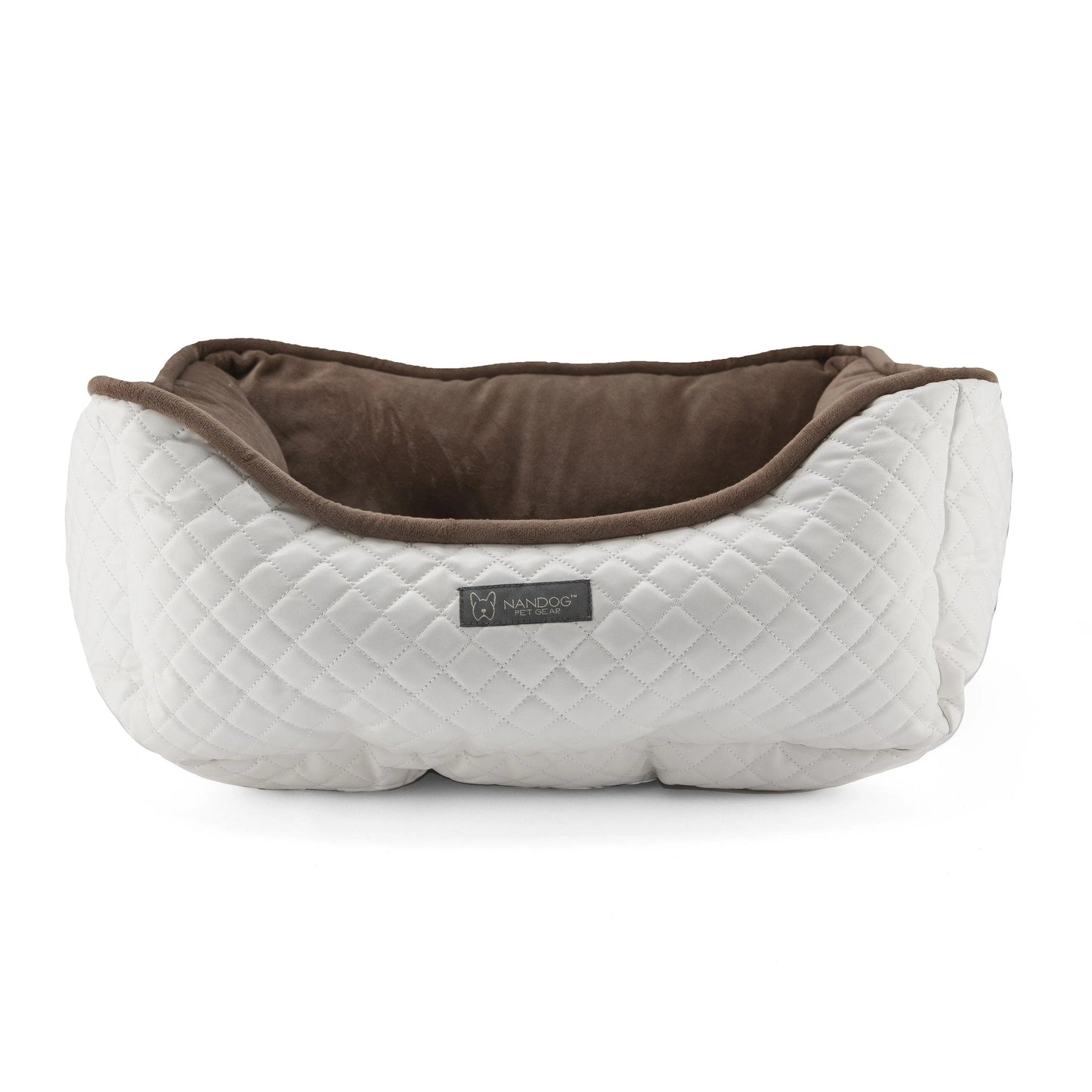 NANDOG Prive Collection Quilted Vegan Leather -WHITE & BROWN