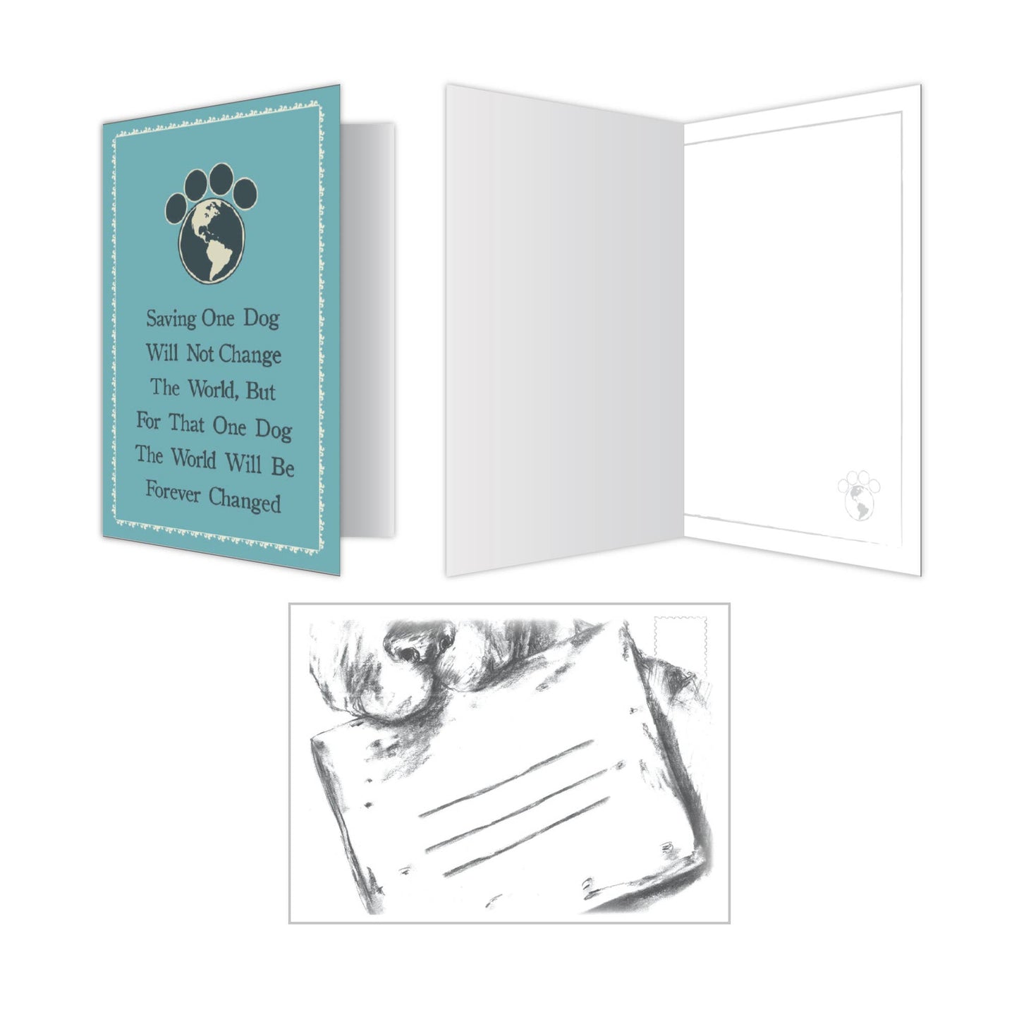 💖Inspirational Dog Rescue Greeting Card – Blank Interior