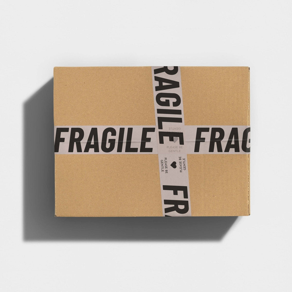 Fragile, Please Be Gentle Shipping Tape - Cream/Black