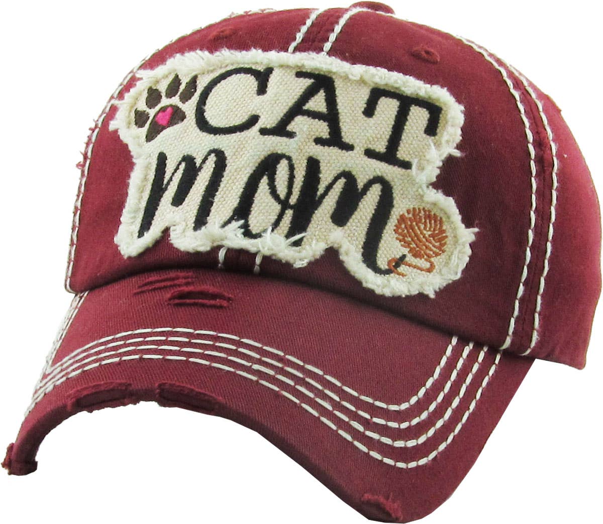 🐈💖🧢CAT MOM Washed Vintage Ball Cap