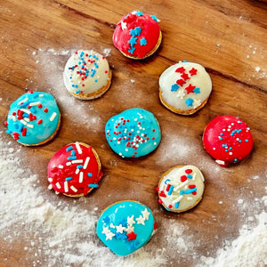 Mini Patriotic Pupems donut holes dog treats