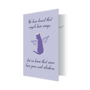 Cat Sympathy Card - Cat-We have heard that angels have wings