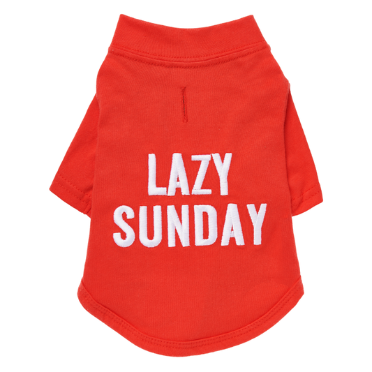 "Lazy Sunday" Graphic Dog T-Shirt - Pet Clothes